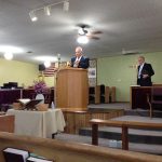 Pastor Patenaude introducing Evangelist Larry Wells 2020